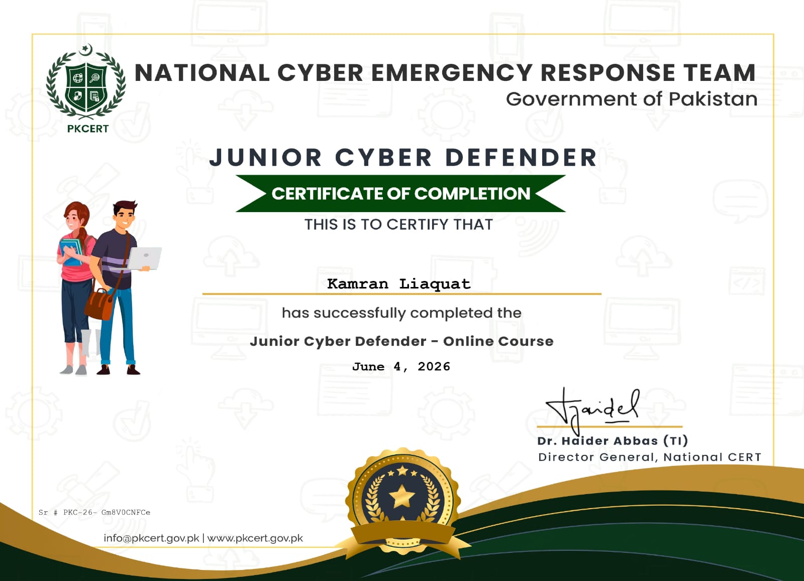PKCERT Junior Cyber Defender Certificate